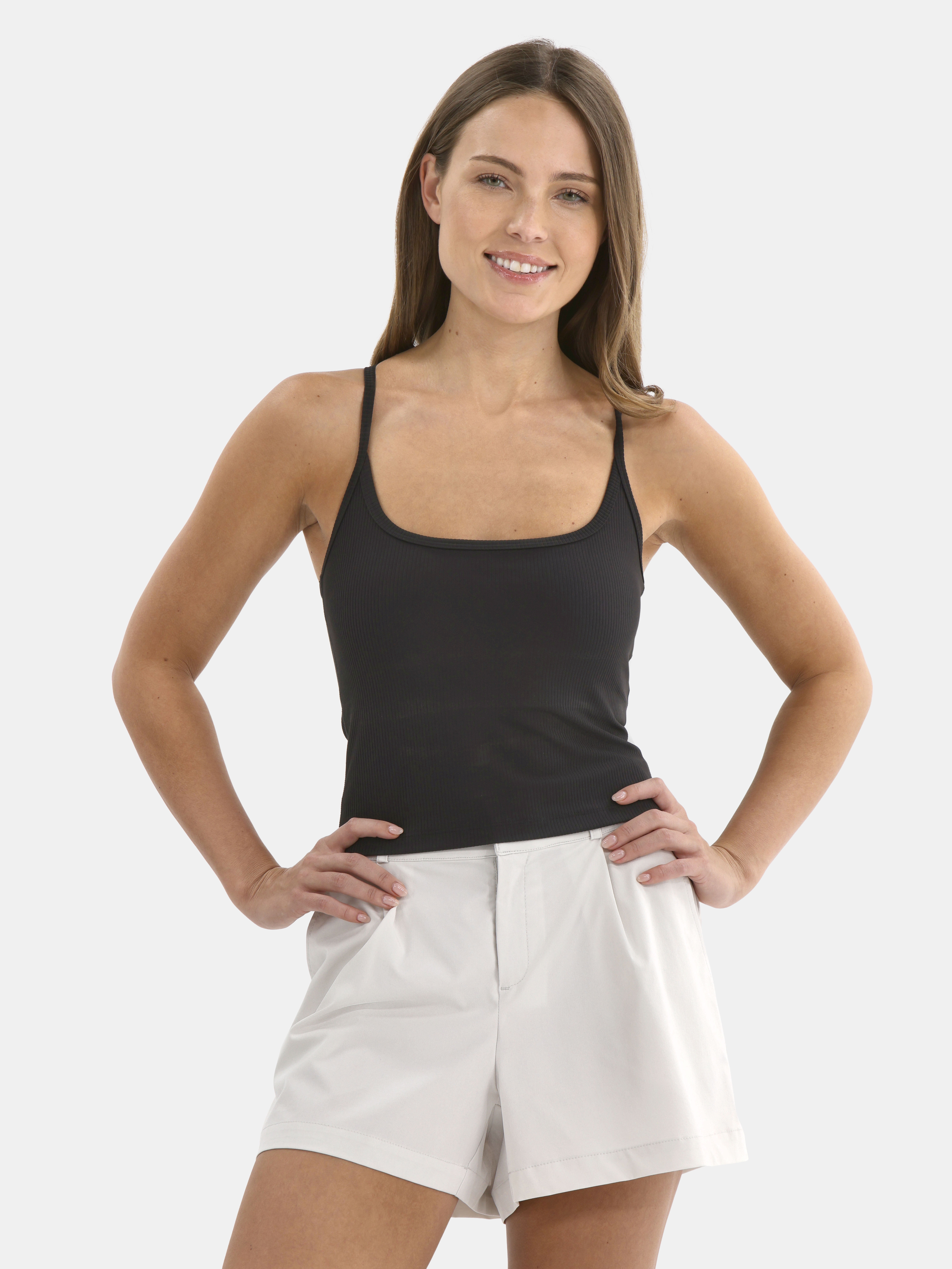 Avia Women's Ribbed SoftSculpt Tank Top with UPF 50, Sizes XS-XXXL