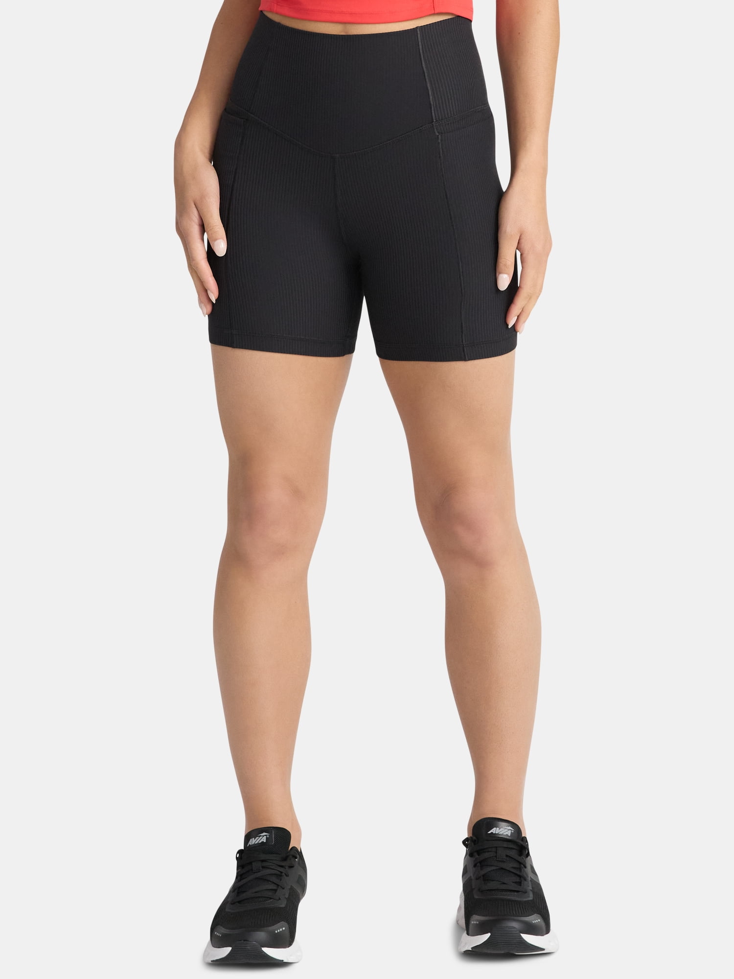 Women's and Women's Plus Ribbed SoftSculpt Bike Shorts, Sizes XS-4X