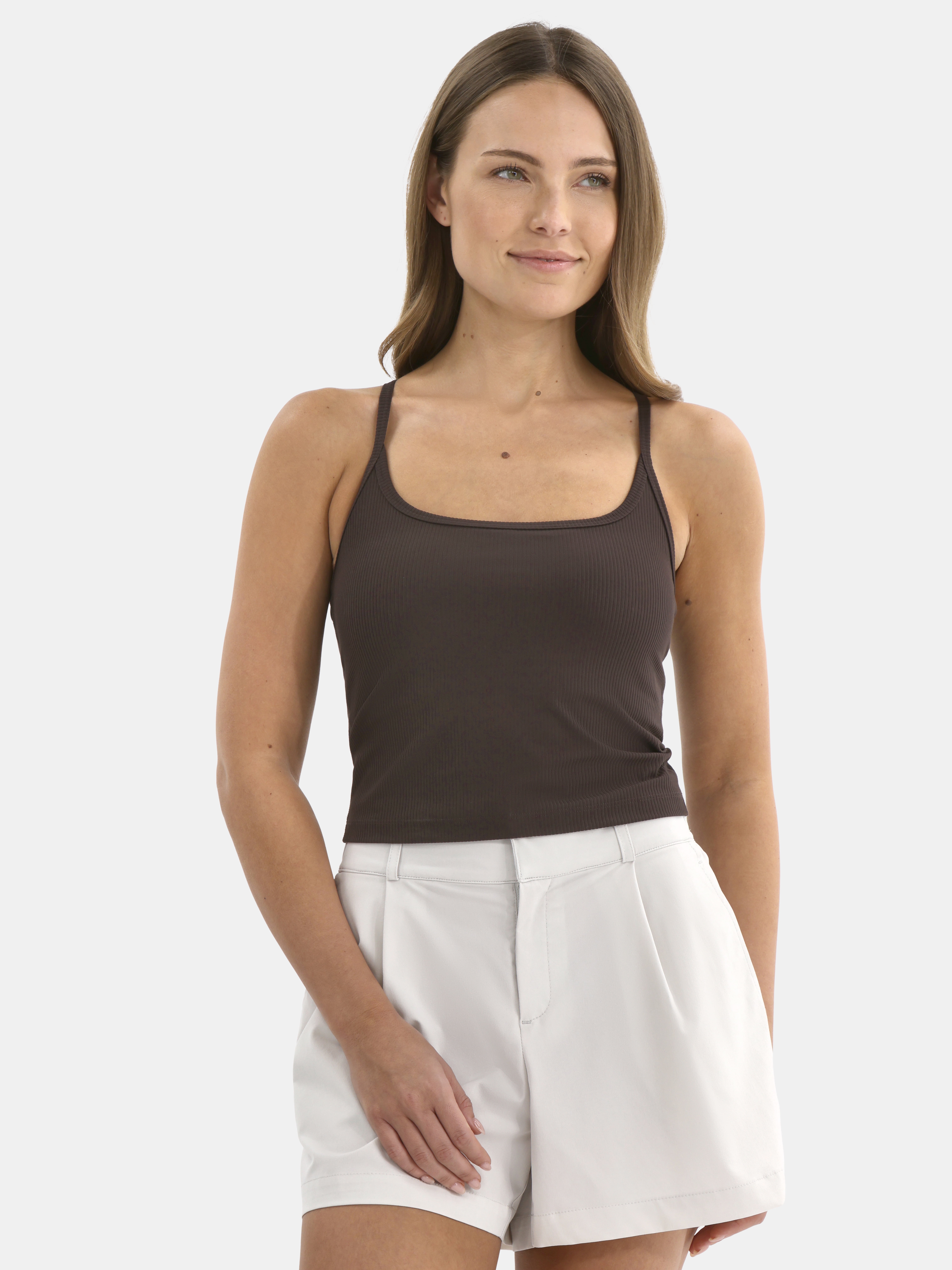 Avia Women's Ribbed SoftSculpt Tank Top with UPF 50, Sizes XS-XXXL