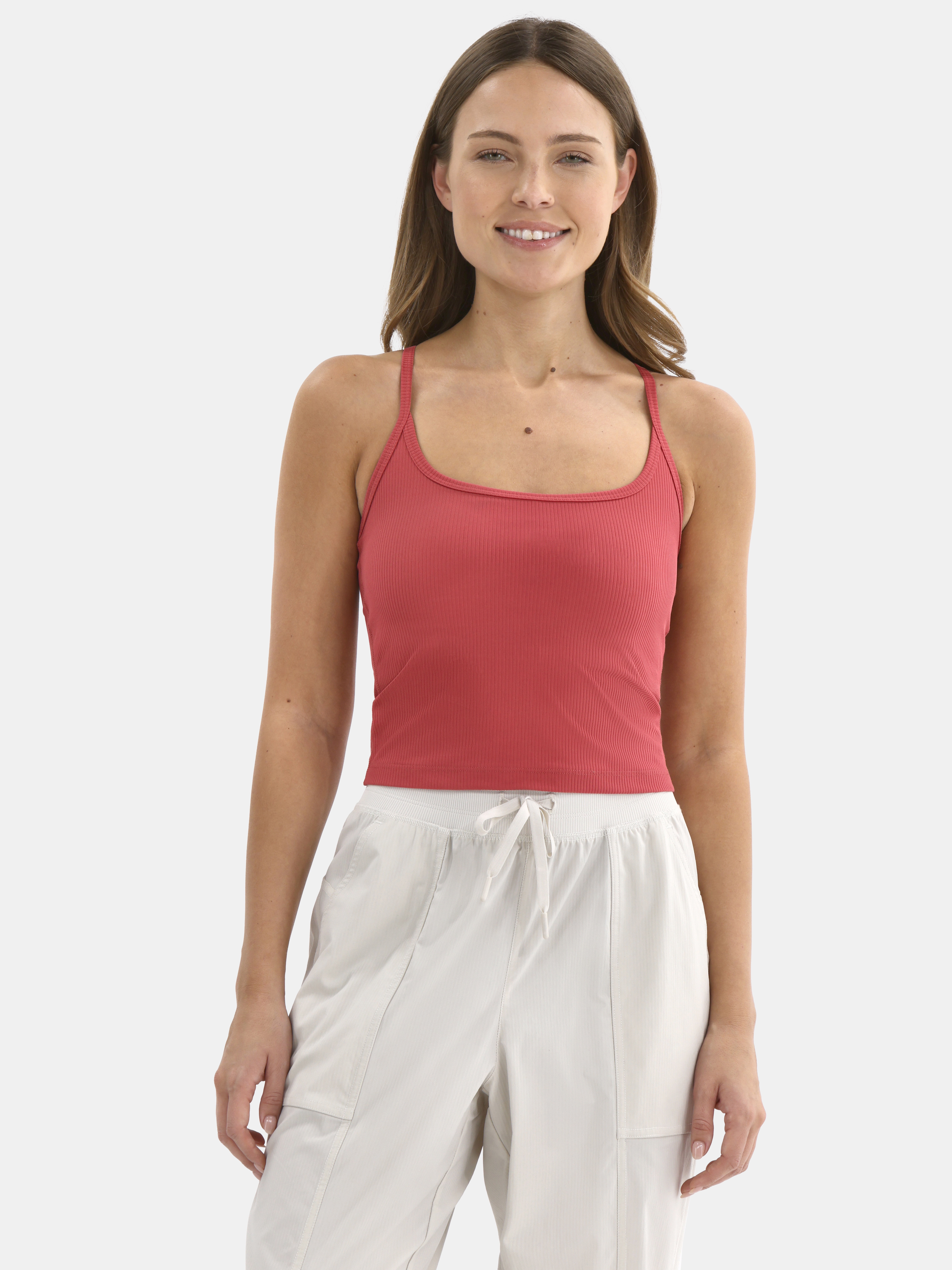 Avia Women's Ribbed SoftSculpt Tank Top with UPF 50, Sizes XS-XXXL