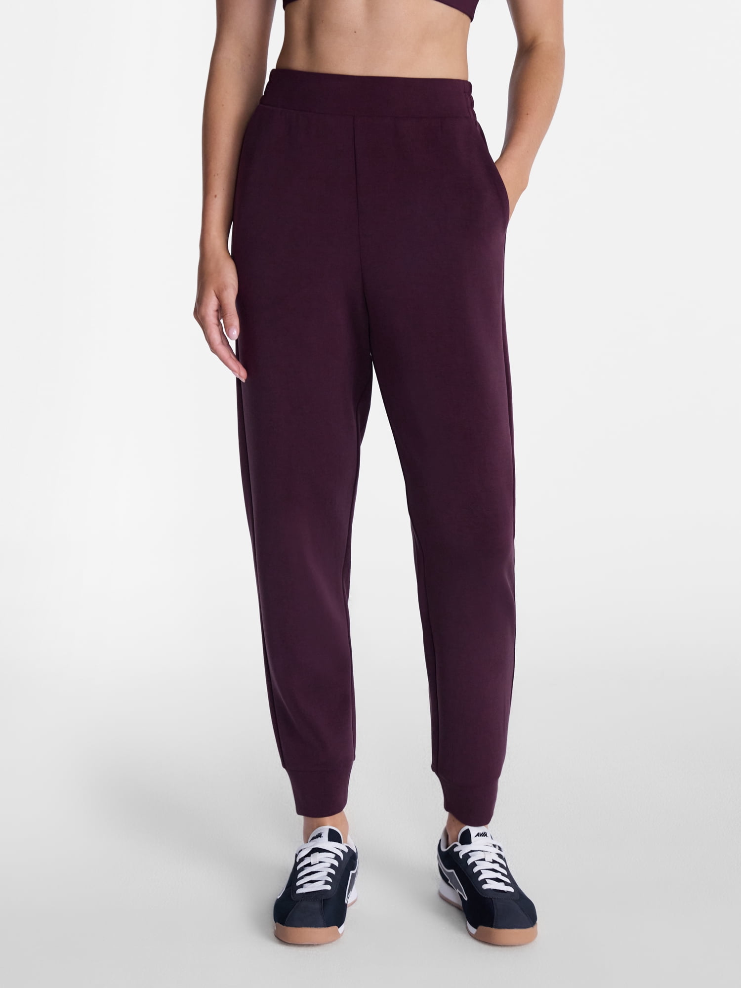 Avia Women's and Women's Plus ScubaKnit Joggers, Tall Length, Size XS-4X