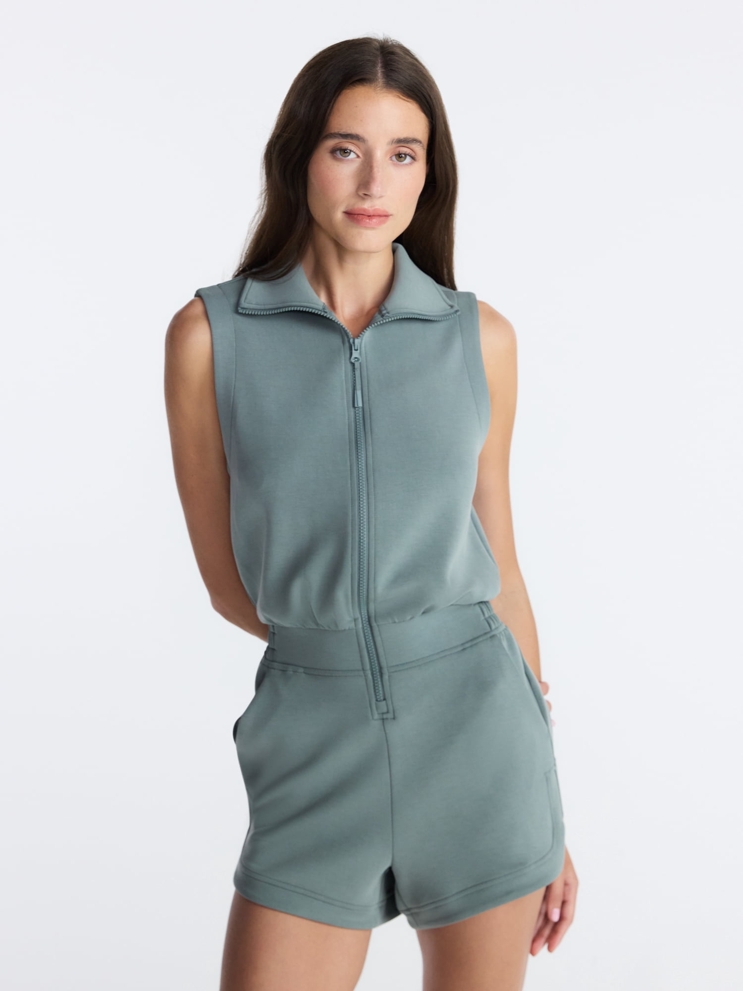 Avia Women's Scubaknit Romper, Sizes XS-4X
