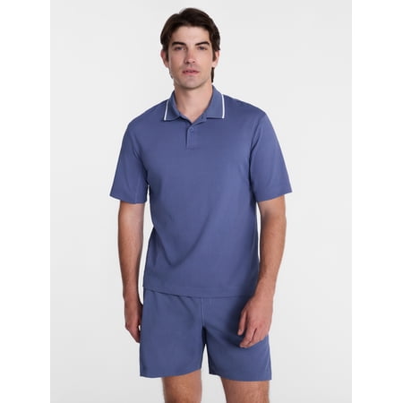 Avia Men's and Big Men's Seersucker Polo Shirt, Sizes XS-4XLT