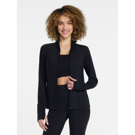 Avia Women's and Women's Plus SoftSculpt Zip Up Active Jacket, Sizes XS-4X