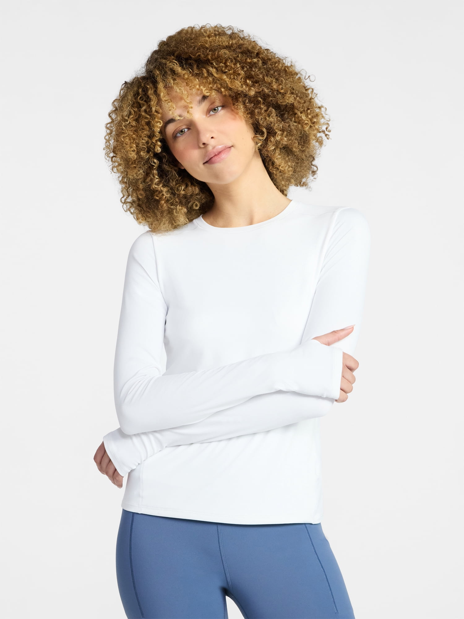 Avia Women's and Women's Plus SoftSculpt Long Sleeve Tee, Sizes XS-4X