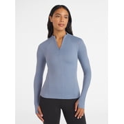 Avia Women's and Women's Plus SoftSculpt Quarter Zip Long Sleeve Top, Sizes XS-4X