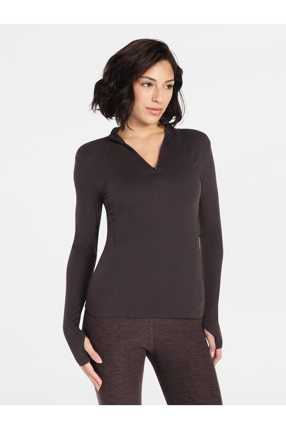 Women's and Women's Plus SoftSculpt Quarter Zip Long Sleeve Top, Sizes XS-4X
