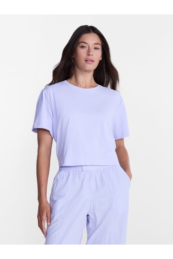Women's Cropped Boxy Tee with Short Sleeves, Sizes XS-XXXL