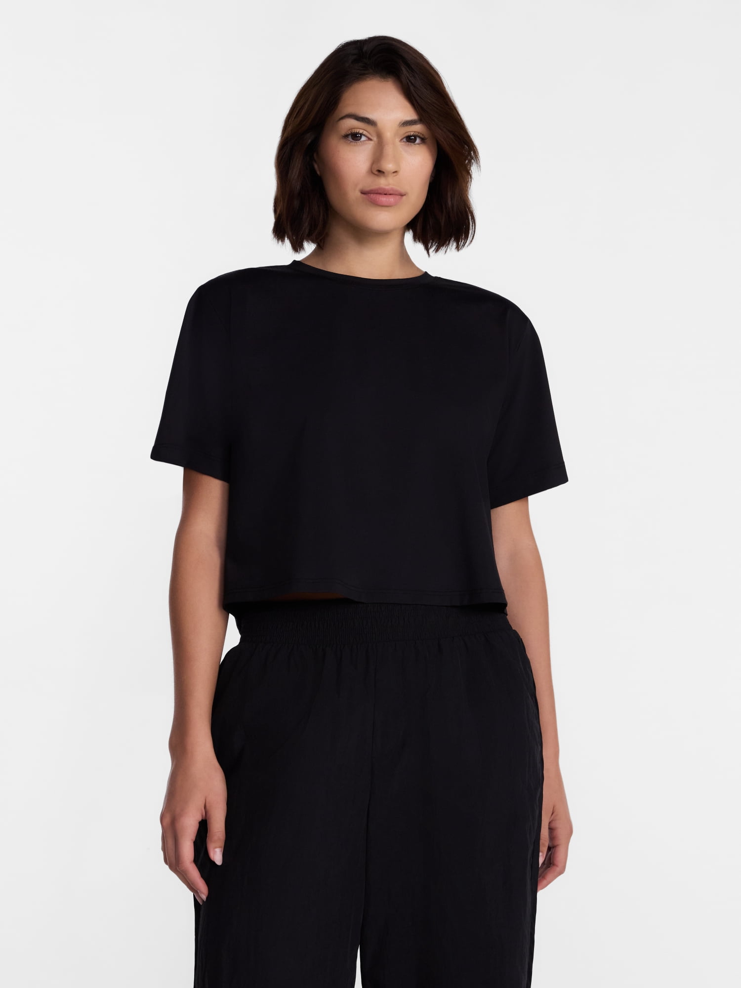 Avia Women's Cropped Boxy Tee with Short Sleeves, Sizes XS-XXXL