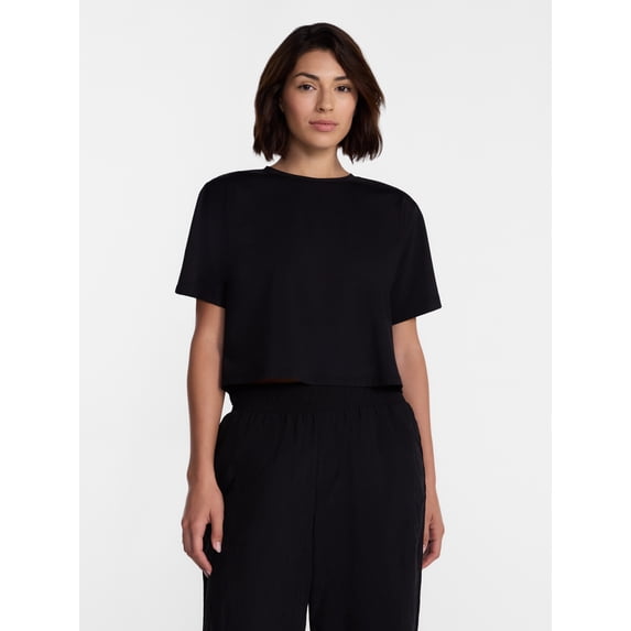 Avia Women's Cropped Boxy Tee with Short Sleeves, Sizes XS-XXXL