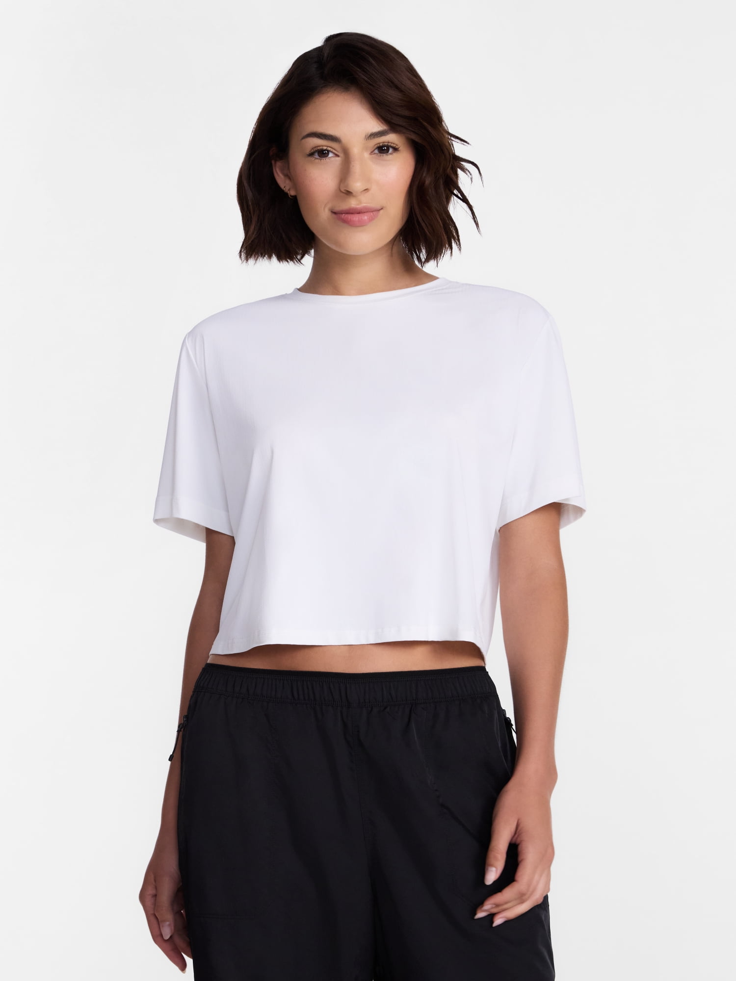 Avia Women's Cropped Boxy Tee with Short Sleeves, Sizes XS-XXXL