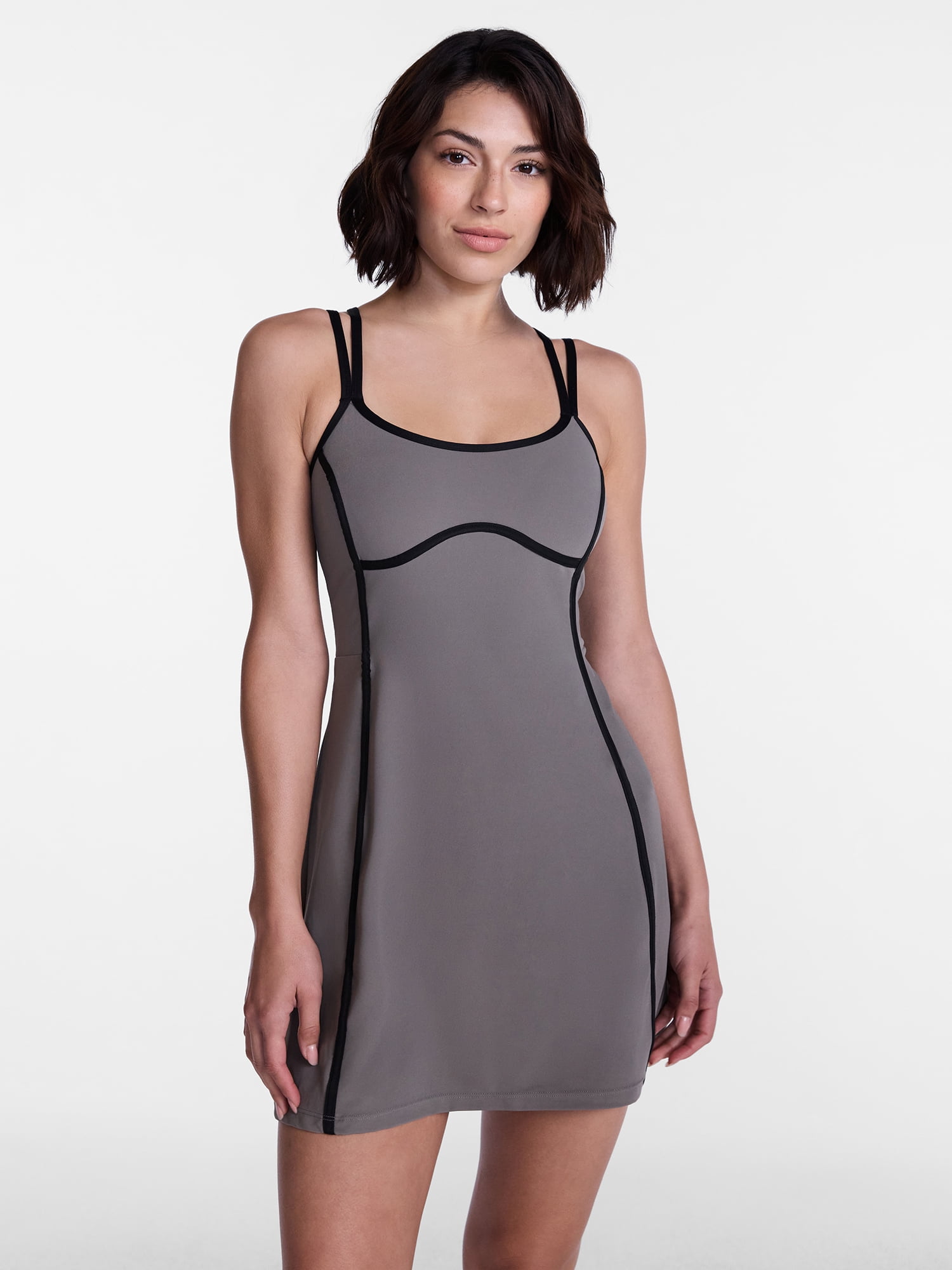 Avia Women's SoftSculpt Tipped Mini Dress, Sizes XS-XXXL