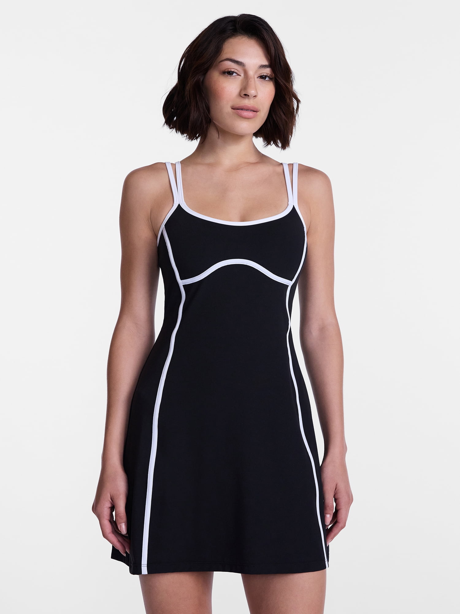 Avia Women's SoftSculpt Tipped Mini Dress, Sizes XS-XXXL