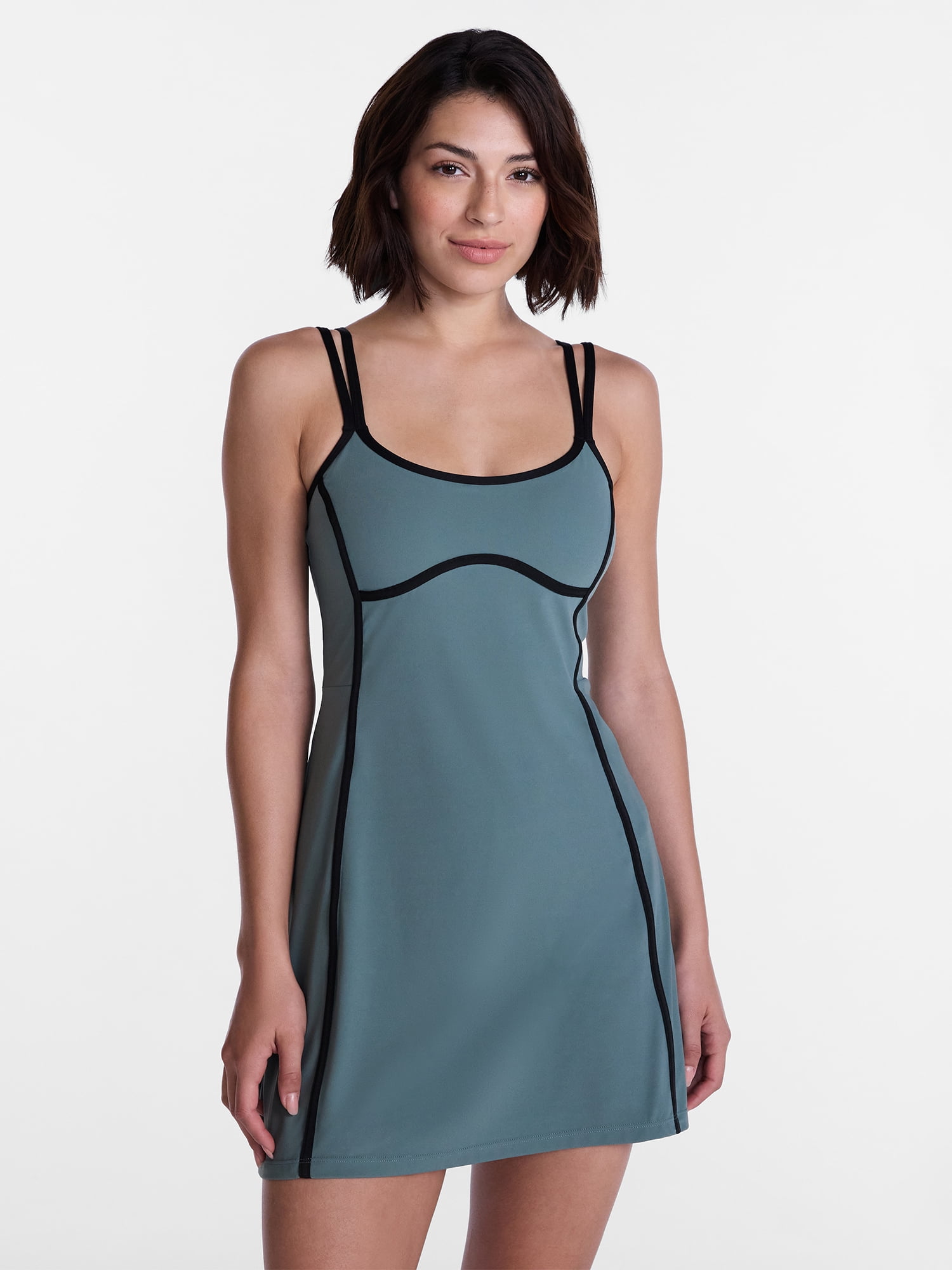 Avia Women's SoftSculpt Tipped Mini Dress, Sizes XS-XXXL