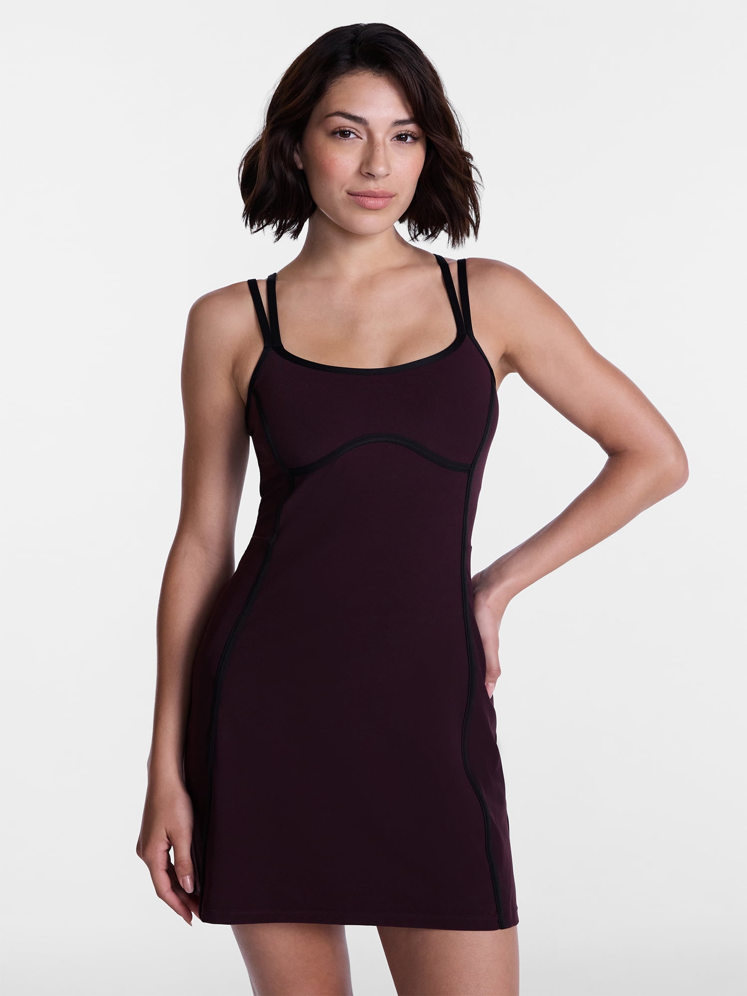 Avia Women's SoftSculpt Tipped Mini Dress, Sizes XS-XXXL