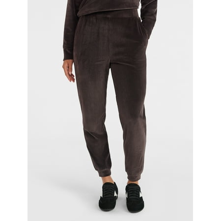 Avia Women's Ribbed Velour Jogger Pants, Sizes XS-XXXL