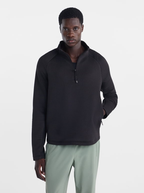 Men's Textured Waffle Tech Quarter Zip Pullover, Sizes XS-4XLT