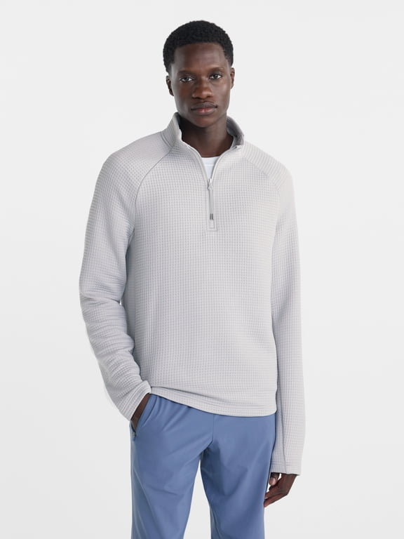 Men's Textured Waffle Tech Quarter Zip Pullover, Sizes XS-4XLT