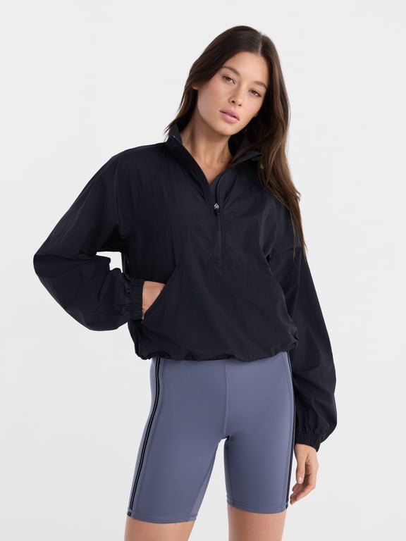 Women's Half Zip Run Jacket with Long Sleeves, Sizes XS-XXXL