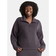 thumbnail image 1 of Avia Women's and Women's Plus ScubaKnit Quarter Zip Pullover, Sizes XS-4X, 1 of 6