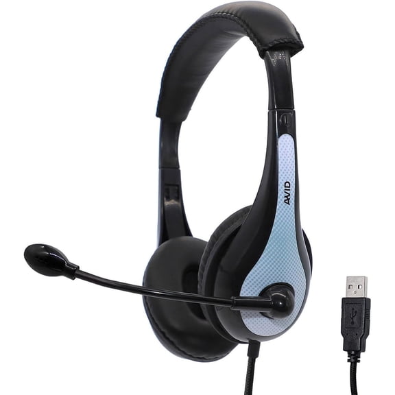 Avid AHSP36USBA01W AE-36 USB-A On-Ear Headset with Microphone - Black/White
