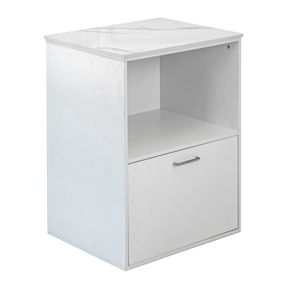 AVIGNON Towel Warmer Station Cabinet for Spa Salon Towel Steamer Storage Marble Top, White