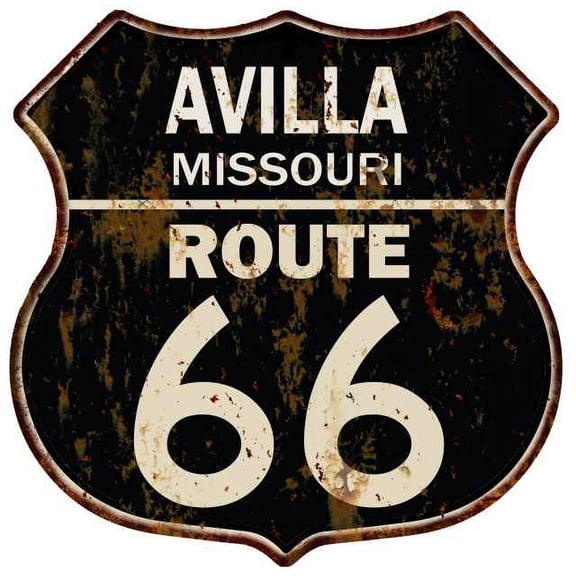 AVILLA, MISSOURI Route 66 Shield Metal Sign Man Cave Garage 211110014129