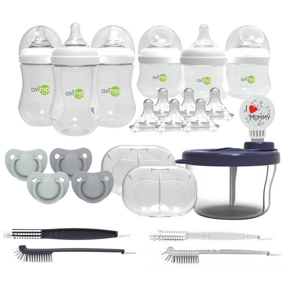Avima Anti-Colic Baby Bottle Newborn Starter Set, 22 Piece Set, Includes Nipples & Pacifiers