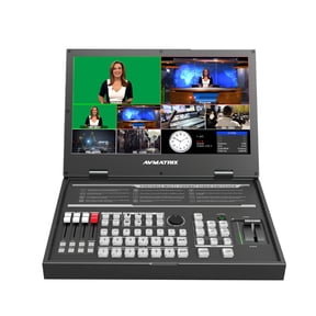AVMATRIX PVS0615U 15.6" lcd monitor Portable 6-Channel SDI/HDMI Multi-Format Streaming Switcher Real Time Live Streaming Multi Camera Production (PVS0615U)
