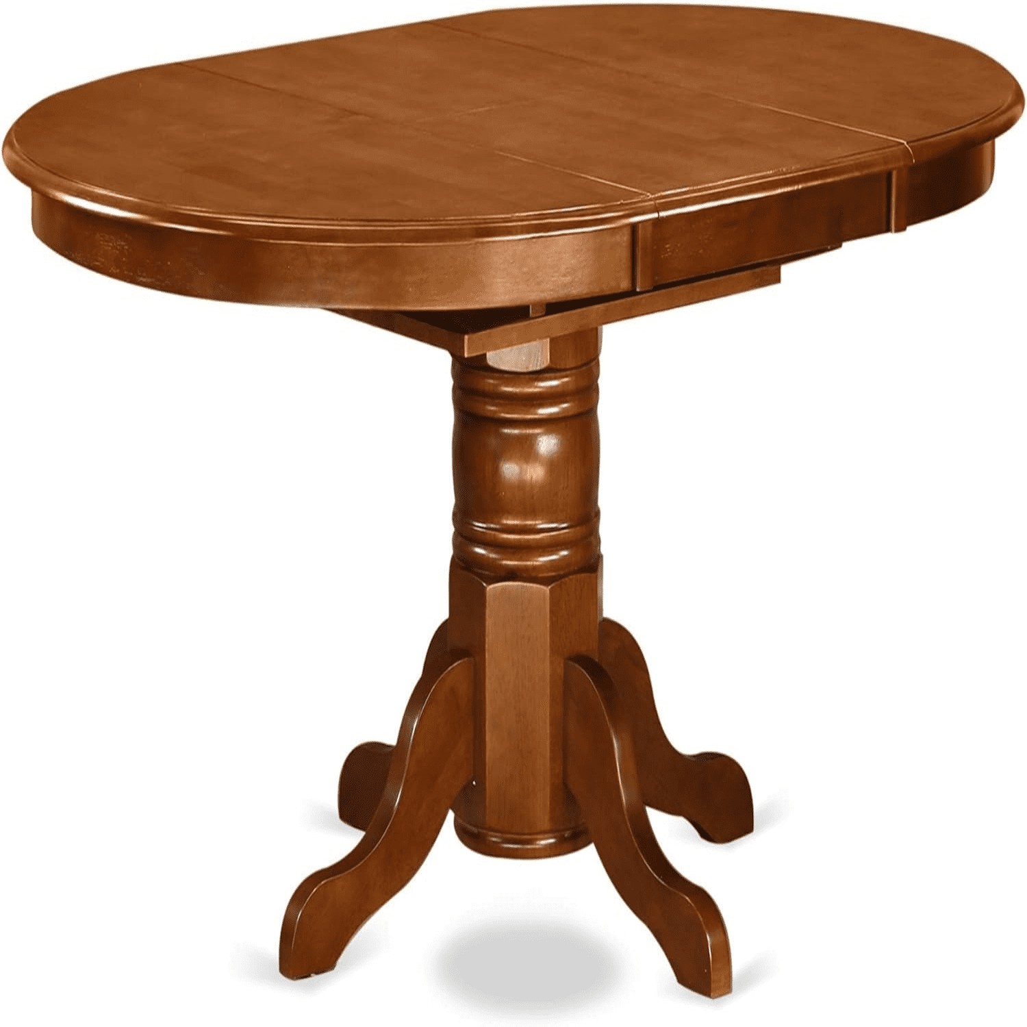 AVML7-SBR-W Modern Dining Table Set - 6 Dining Chairs with Wooden Seat ...