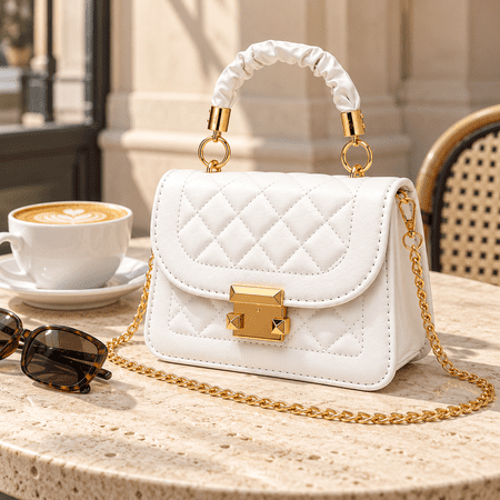 AVMPRO Women's Crossbody Bag, Small Square Shoulder Handbag, Chain Strap, Fashion Casual Purse
