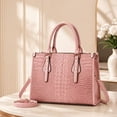 thumbnail image 1 of AVMPRO Women's PU Leather Top-Handle Shoulder Handbag, Pink, 1 of 6