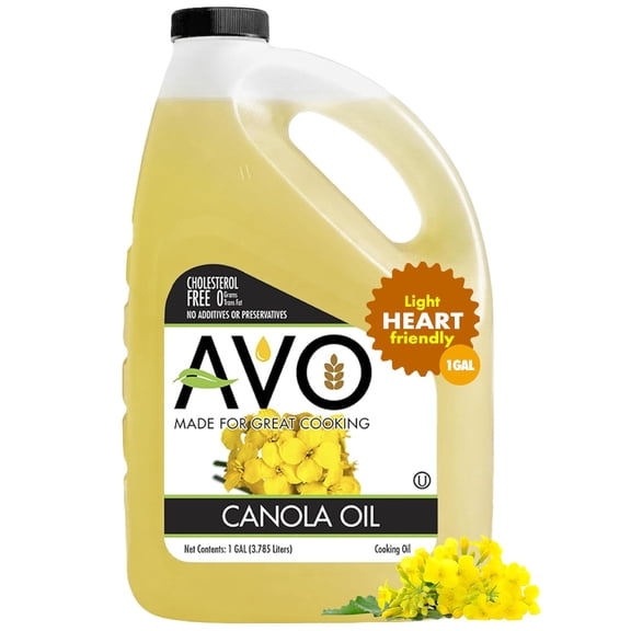 AVO Canola Oil 1 Gallon High Smoke Point Cooking Oil For Frying & Baking