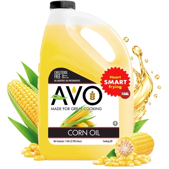 AVO Made for Great Cooking Corn Oil - High Smoke Point Cooking Oil, Neutral Flavor, Cholesterol Free - 1 Gallon