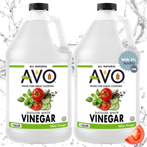 AVO Distilled White Vinegar 1 Gallon 5% Acidity, All Natural, Kosher, Cooking & Cleaning 2 pack