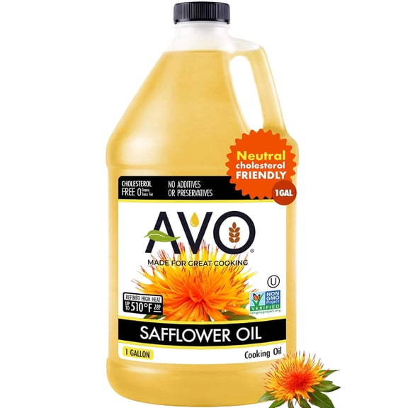 AVO Made for Great Cooking Naturally Processed NON-GMO High Oleic Safflower Oil, 1 Gallon