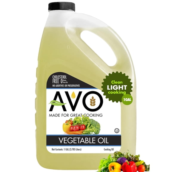 AVO Vegetable Oil -1 Gal, No Preservatives High Smoke Point Ideal For Frying & Baking