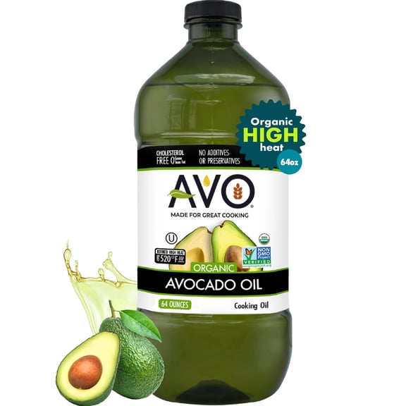 Organic AVOCADO Oil Frying, Baking, Salads, Vinaigrette, Pan Coating, Cooking 64 Fl-oz