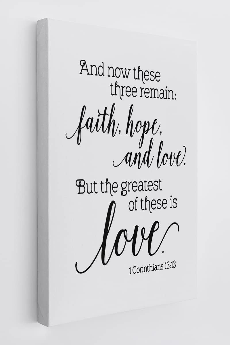 AVOI 1 Corinthians 13:13And Now These Three Remains Faith Hope And Love Wall Art Canvas ...