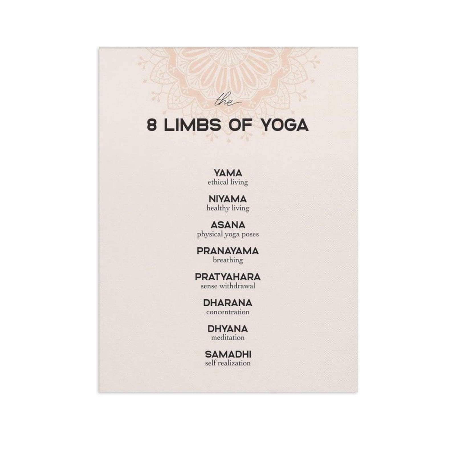 AVOI 8 Limbs of Yoga Wall Art Decor Poster Print - Yoga Studio Yamas ...