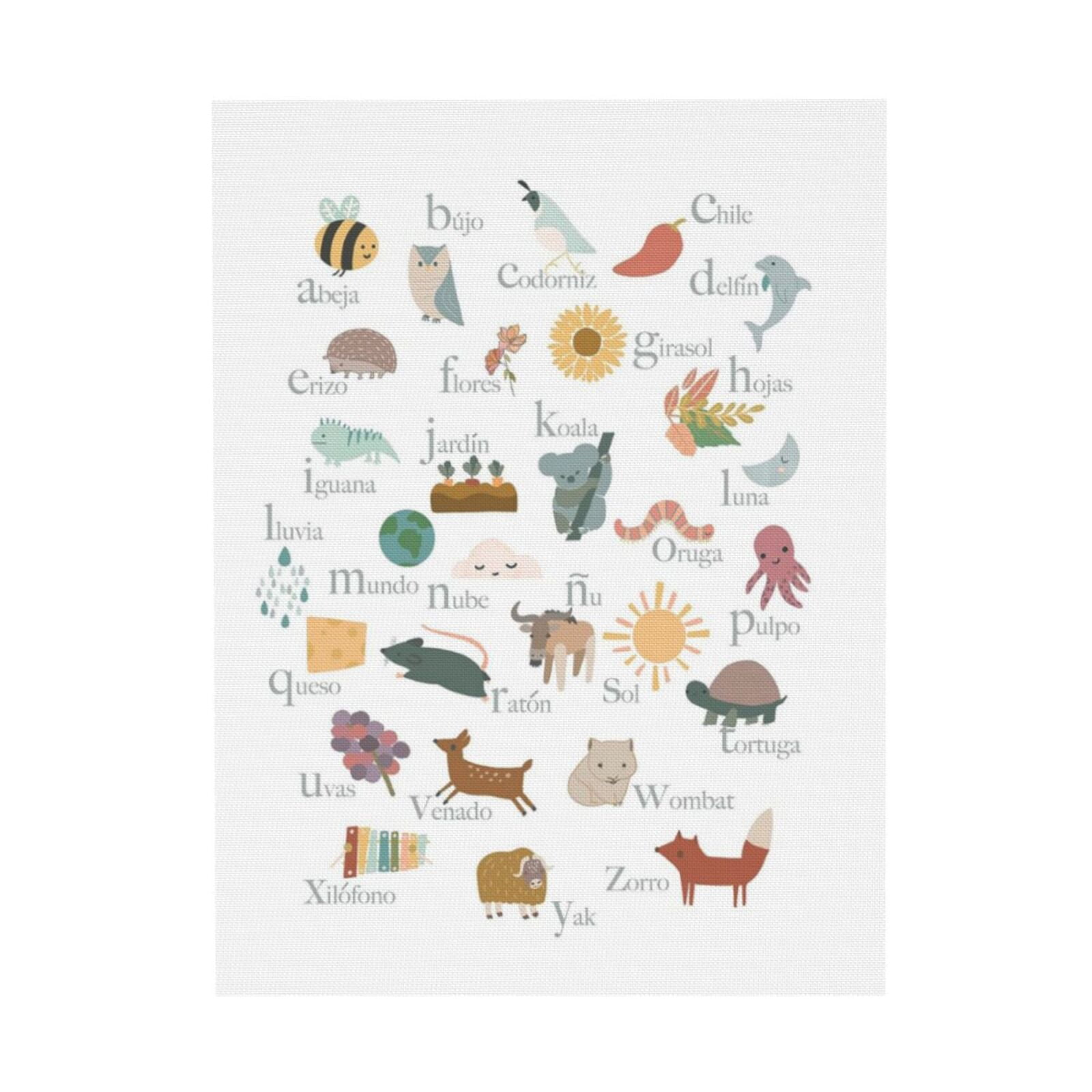 AVOI ABC Poster for Toddlers, Bilingual Learning Wall Decor Unframe ...