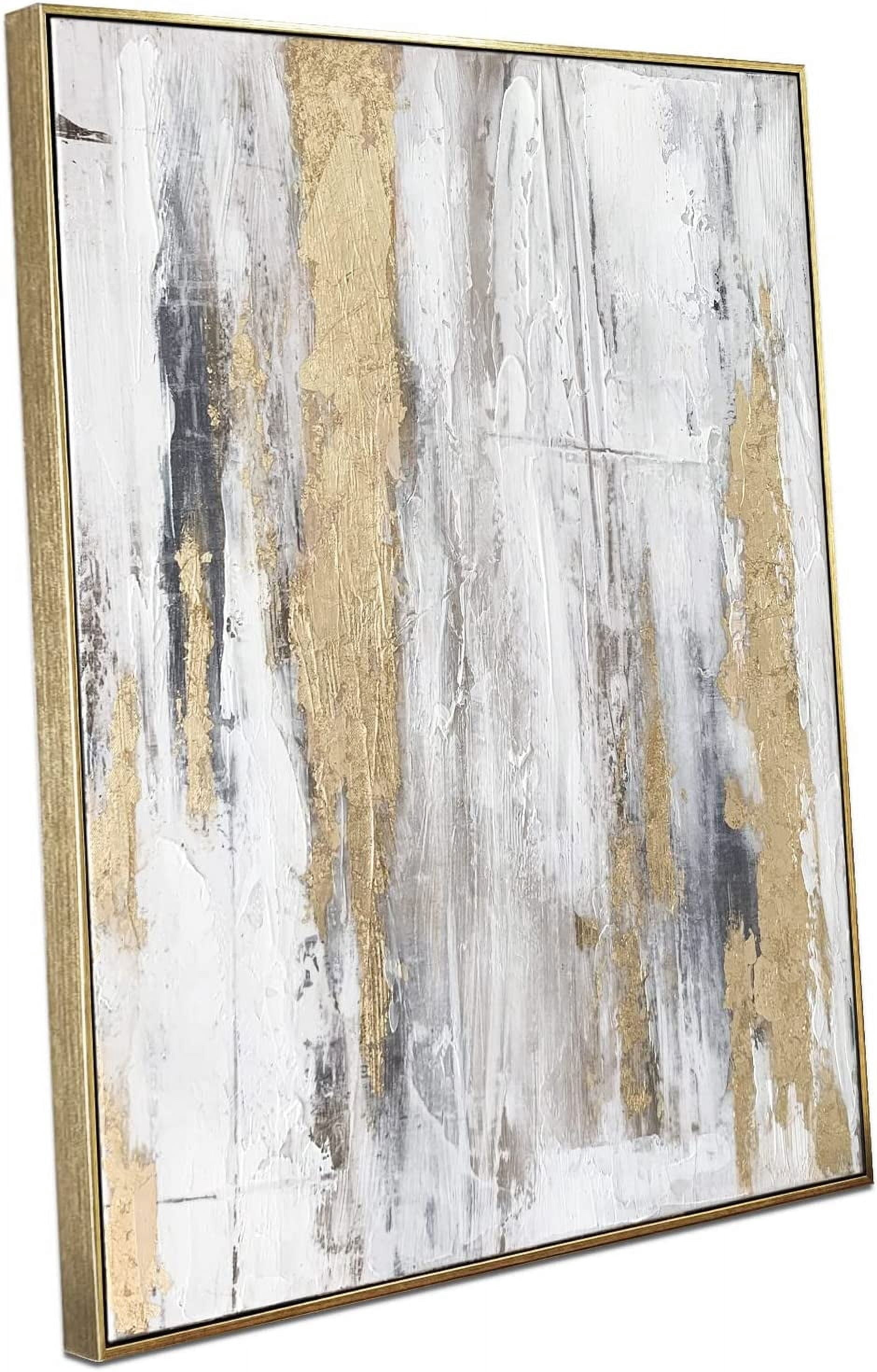 AVOI Abstract Wall Art with Gold Foil - 24 x 32 Inches Gold and Gray ...
