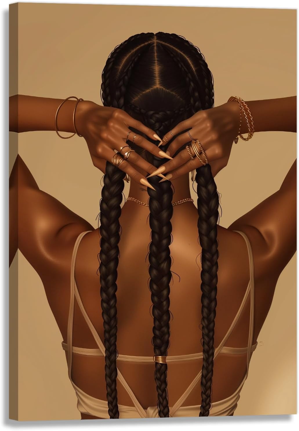 AVOI African American Black Girl Canvas Wall Art Fashion Black Woman ...