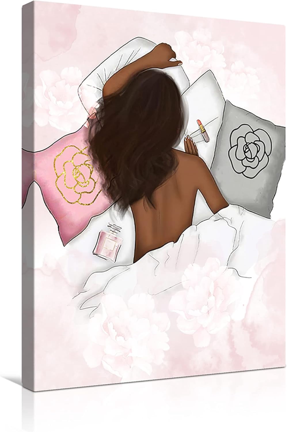 AVOI African American Wall Art Glam Fashion Black Girl Canvas Wall Art ...