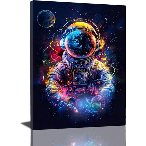 AVOI Astronaut Decor Wall Art Spaceman Wall Decor Astronaut Poster Spaceman Pic 2 for Wall Galaxy Canvas Print Painting Artwork for Bathroom Bedroom Living Room Unframe: 8x10in
