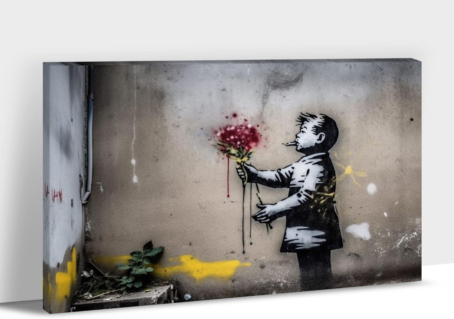Tableau Banksy Graffiti Pop Shower - Impression Sur Toile Encadrée, Reproduction Limitée