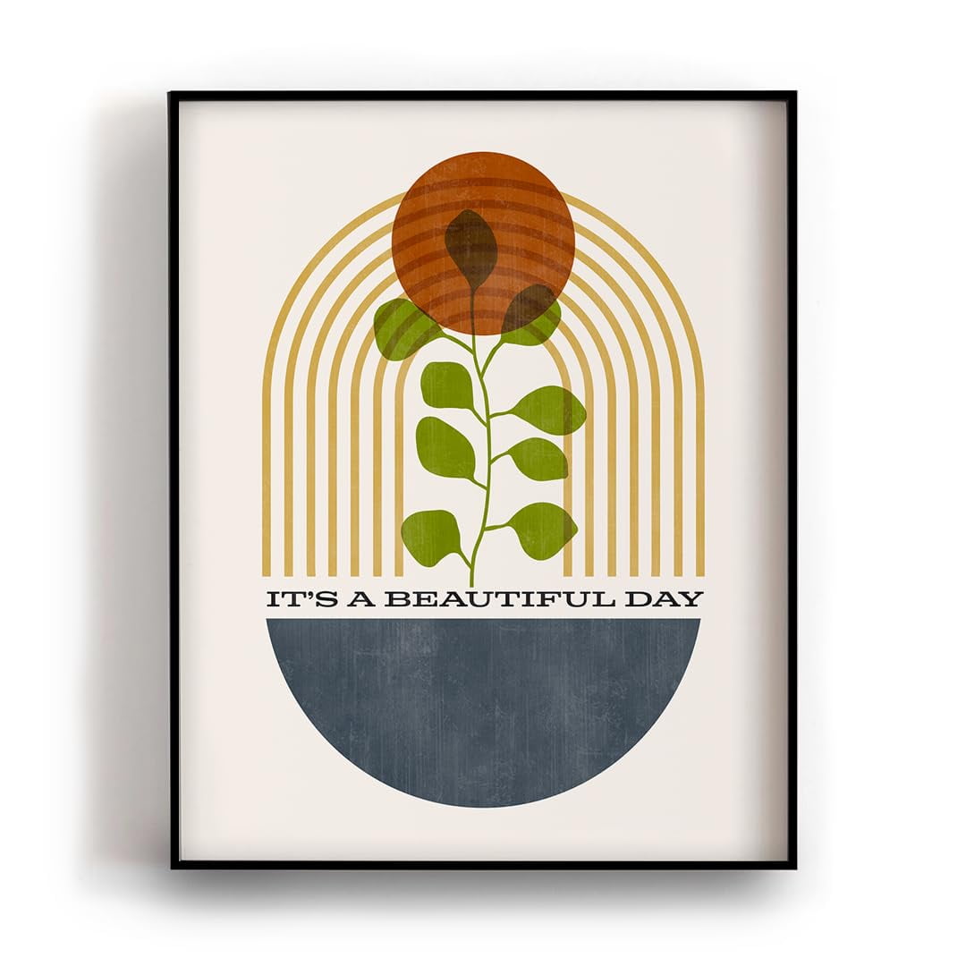 AVOI Beautiful Day inspired boho foliage song lyric wall art prints ...