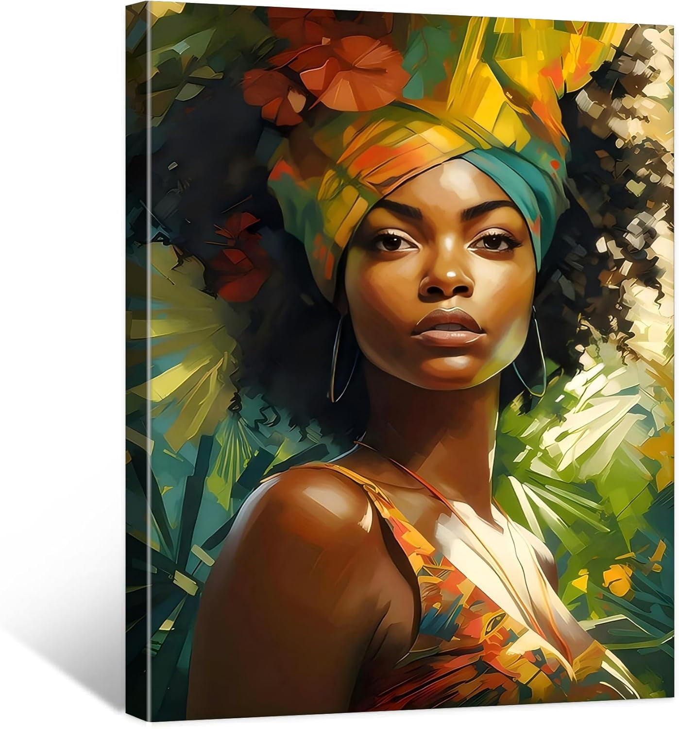 AVOI Black Woman African Wall Art, Jungle African American Wall Art for