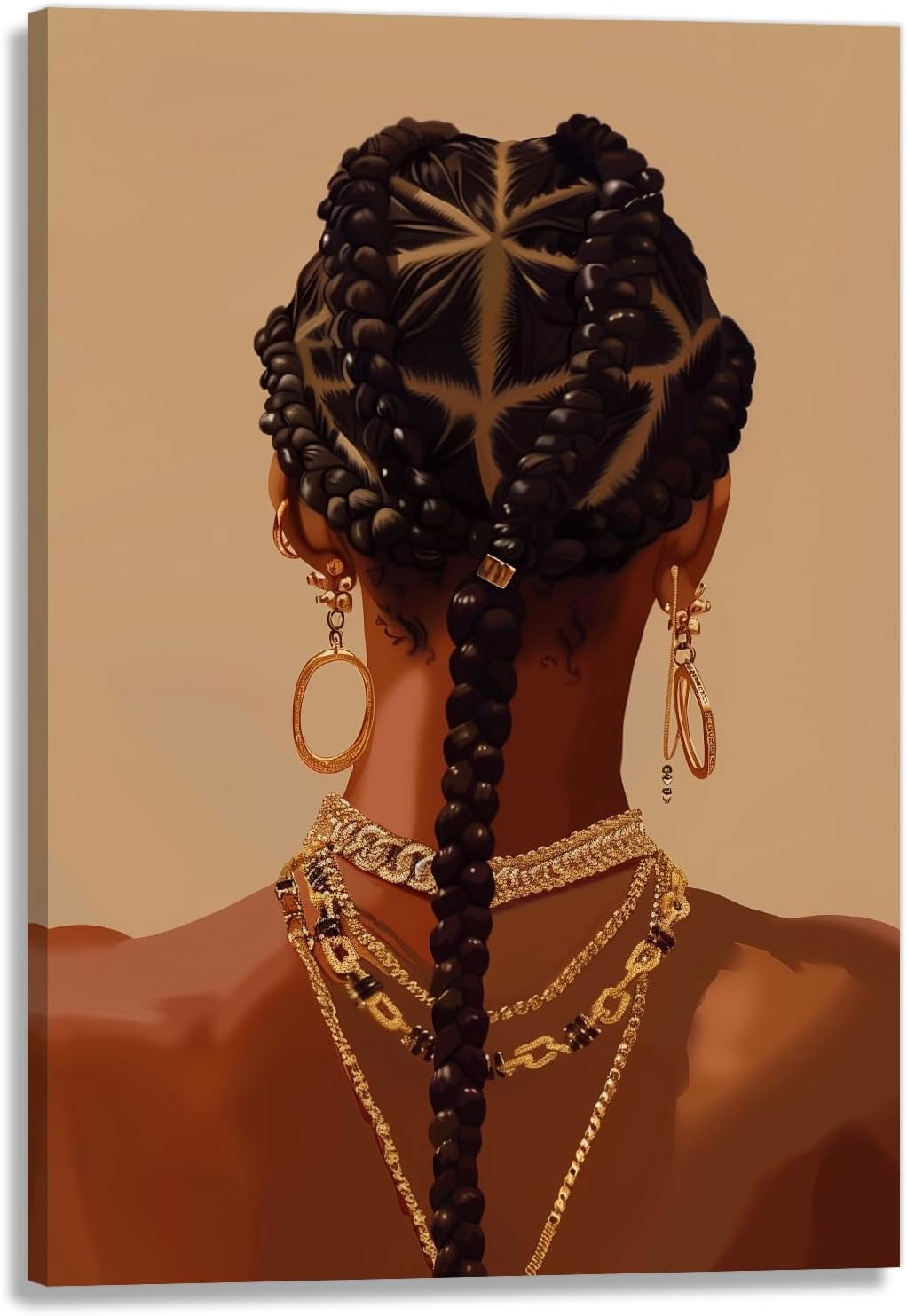 AVOI Black Woman Canvas Wall Art African American Black Girl Painting ...