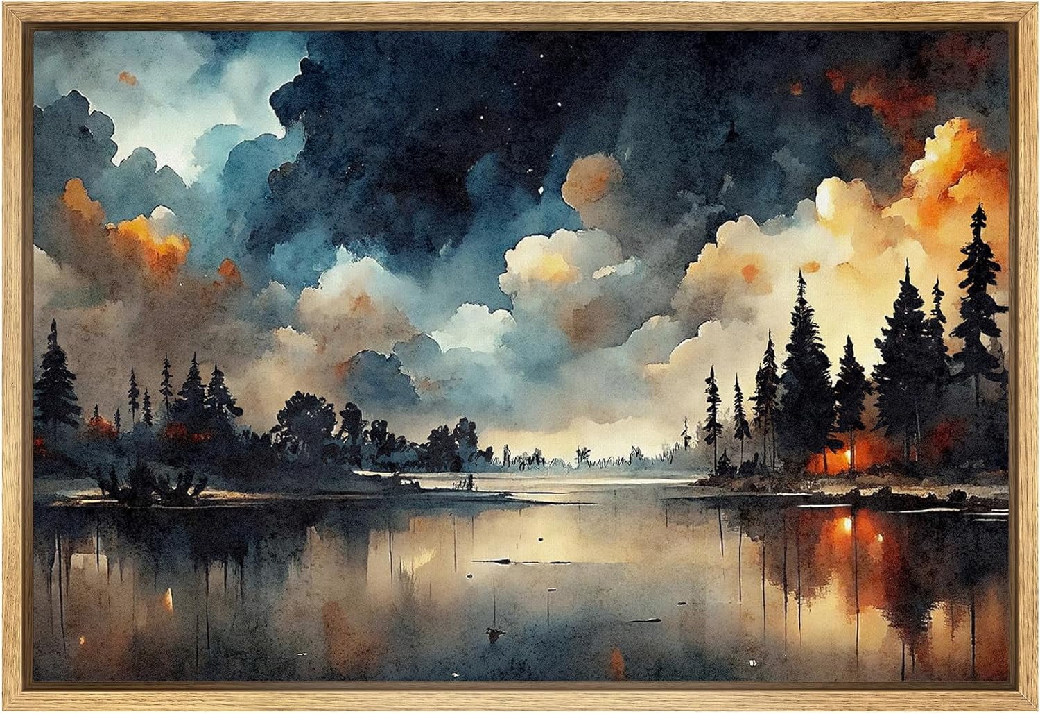 AVOI Canvas Print Wall Art Misty Forest Reflections at Dawn Wilderness ...
